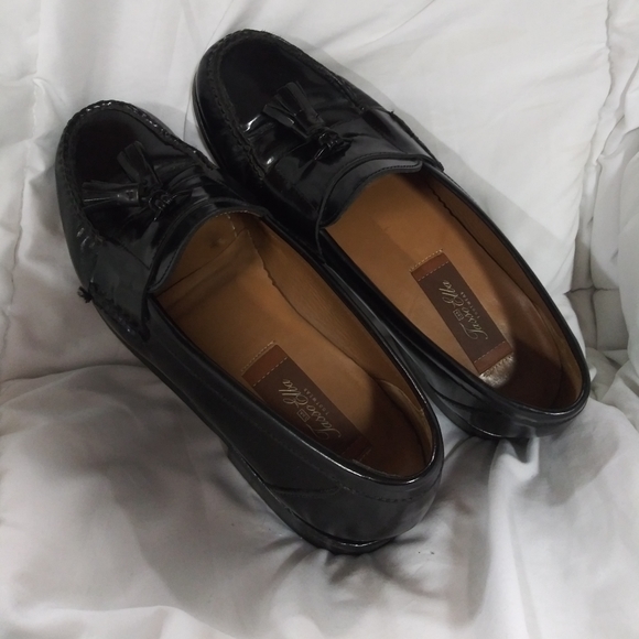 Tasso Elba Shoes | Mens 75 Tasso Elba Black Leather Loafer Wtassles